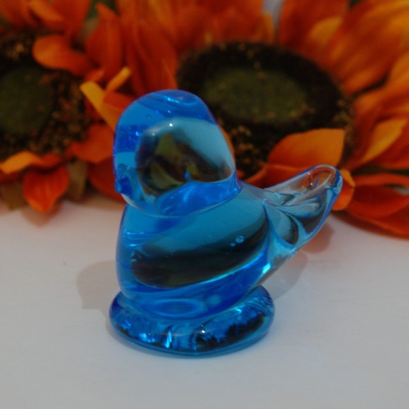VTG Blue Bird of Happiness Signed Ron Ray 1992 Beautiful Glass Art Paperweight - Picture 7 of 12